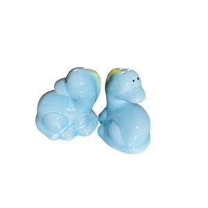 Blue Dinosaur Vintage Salt and Pepper Shakers